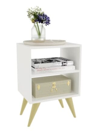 Mesa de Cabeceira Nicho Quarto Casal Decoração Retro Palma