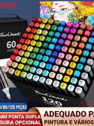 120 Cores Marcadores Caneta Marcadora de Ponta Dupla