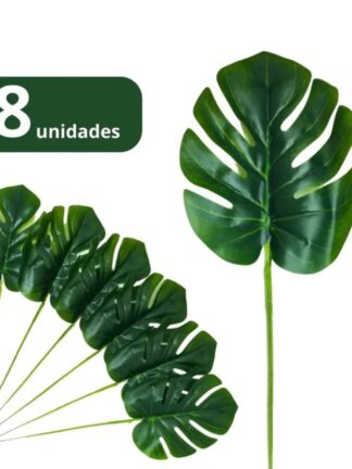 KIT 48 Folha Artificial Verde Planta Costela de Adão, Folhas Artificiais Para Decoração, Folha Artificial