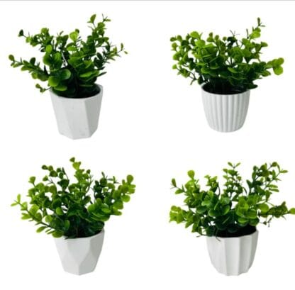 KIT 4 VASOS VASINHOS DECORATIVOS COM FLORES ARTIFICIAIS PARA CASA