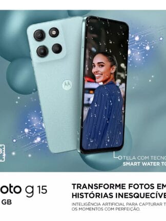 Smartphone Motorola Moto G15 - 128gb 12gb(4gb Ram+8gb Ram Boost) E Camera 50mp Com Ai E Night Vision Bateria De 5200 Mah Tela Fhd+ 6.7 Com Superbrilho Nfc Azul Escuro