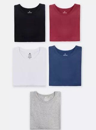 Kit Com 5 Camisetas Masculinas Básicas Hering