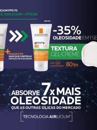 Protetor Anthelios Airlicium Sem Cor Fps 80 Antioleosidade 40g La Roche-posay