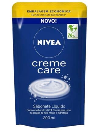 NIVEA Sabonete Líquido Refil Creme Care 200ml - Sensação de pele intensamente hidratada com o melhor do NIVEA Creme