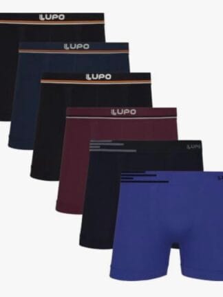 Kit Com 6 Cuecas Boxer Lupo Microfribra Sem Costura Adulto Box Masculina 436