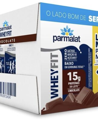 Parmalat WheyFit Pack Bebida Láctea Chocolate 15g de Proteína 250 Ml - 12 Unidades