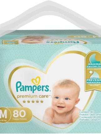 Fralda Pampers Premium Care M - 80 fraldas