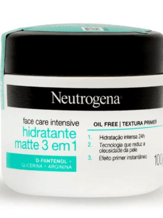 Neutrogena Hidratante Facial Matte 3 em 1 Face Care Intensive, 100g
