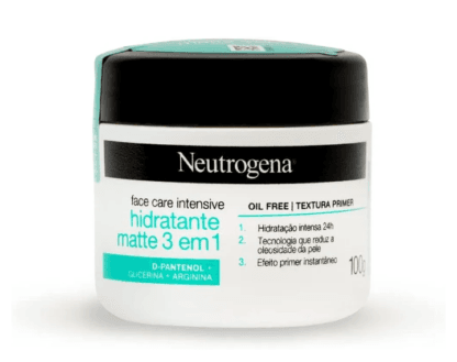 Neutrogena Hidratante Facial Matte 3 em 1 Face Care Intensive, 100g