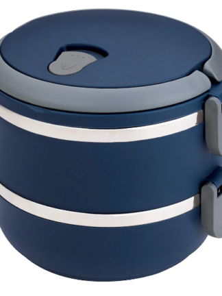 Marmita dupla Lunch Box Azul, LB1234-AZ , Euro Home