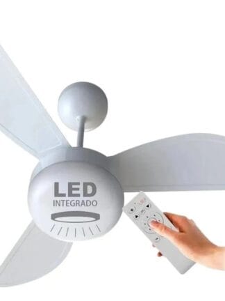 Ventilador De Teto Inverter Fênix Led 3 Pás Branco Bivolt Com Controle Remoto Ventisol