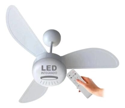 Ventilador De Teto Inverter Fênix Led 3 Pás Branco Bivolt Com Controle Remoto Ventisol