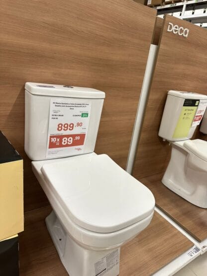 Kit Bacia Sanitária e Caixa Acoplada 3/6 Litros Quadra com Acessórios Branca - Deca - Image 2
