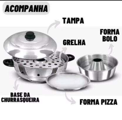 churrasqueira de fogão 3 em 1