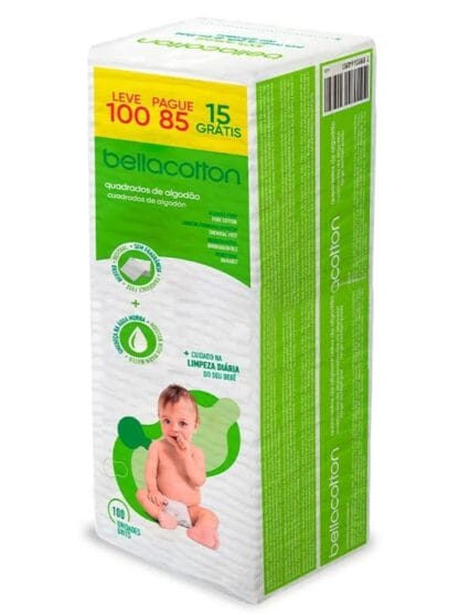 Bellacotton Algodao Quadrado Baby Bellacotton 100 Un. (Lv100Pg85)
