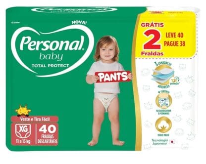Personal Fralda Baby Total Protect Pants Extra G, 40 Unidades