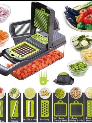 Profissional Multiuso Cozinha Slicer Aço Inox 14 em 1 Fatiador Cortador Ralador De Legumes Verduras Frutas