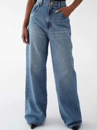 Calça Jeans Lança Perfume Wide
Leg Lisa Azul