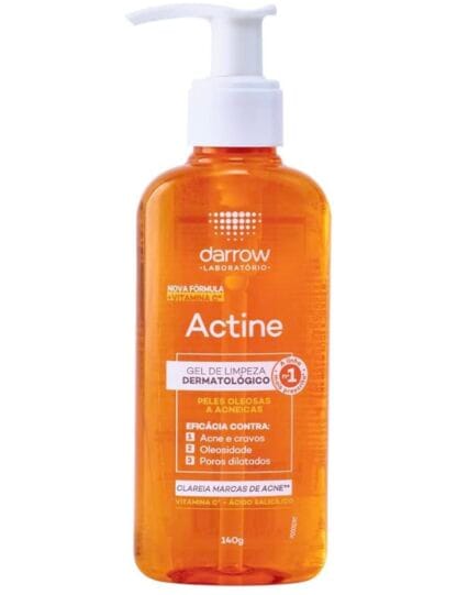 Darrow Actine Gel De Limpeza + Vit C Pele Oleosa A Acneira - 140G Laranja
