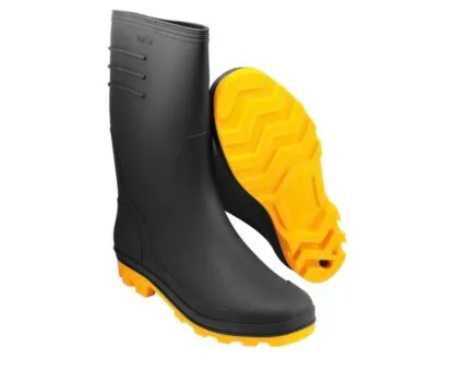 Bota Preta e Amarela Pvc Tam. 38 com Forro Vonder