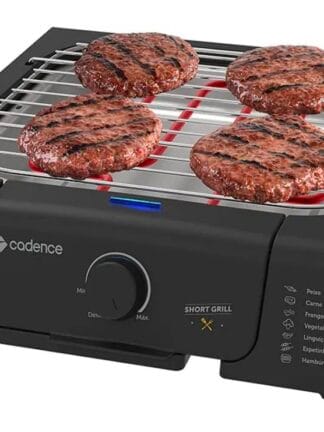 Churrasqueira Grill Eletrica Cadence Short, 1200W, Preto, 110V, GRL805