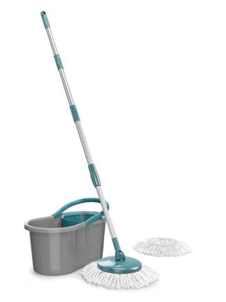 Mop FIT Giratório com 2 refis microfibra, balde com 8 litros, MOP5010, Flash Limp