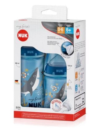 NUK Kit Mamadeira My 1St S1 150 Ml S2 300 Ml Boy - Azul