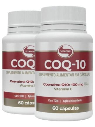 Coenzima Q10 10mg vitaforCod10 + vitamina E 120 cápsulas kit 2 potes sem sabor
