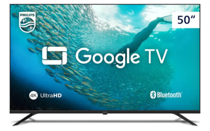Smart TV Philips 50 4K Google TV comando de voz