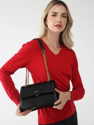 Bolsa Tiracolo Santa Lolla Alça Corrente Preta