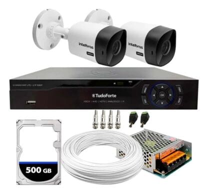 kit 2 câmeras intelbras 1120b dvr 4 canais HD completo