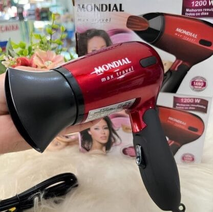 Secador Mondial, Max Travel, Bivolt, Preto/Vermelho, 1200W - SC-10