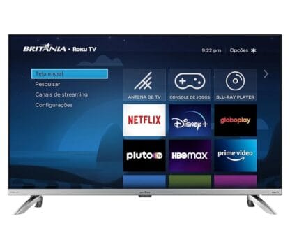 Smart TV 32” Britânia Roku LED Dolby Audio BTV32G7PR2CSGBLH