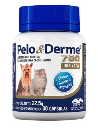 VETNIL Pelo E Derme 750Mg Dha + Epa 30 Cápsulas Vetnil