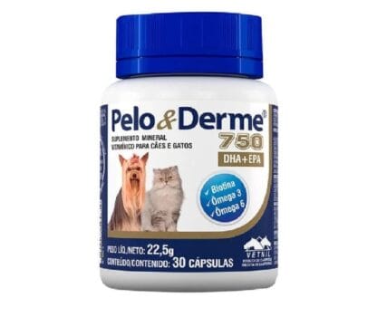 VETNIL Pelo E Derme 750Mg Dha + Epa 30 Cápsulas Vetnil