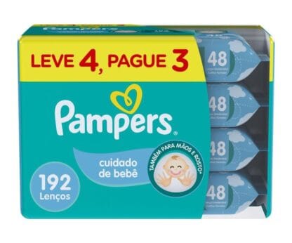 Pampers Lenços Umedecidos Cuidado de Bebê 192 Unidades
