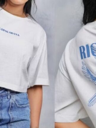 Cropped Oversized Feminino Estampas Diversas 100% Algodão