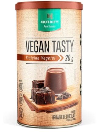 NUTRIFY Vegan Tasty Proteína Vegetal com 20g de Proteína por Dose - Suplemento Alimentar À Base de Plantas - Sem Lactose, Sem Glúten, Vegano - Sabor Brownie de Chocolate - 420g