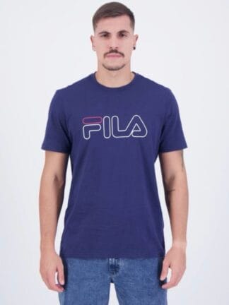Camiseta Fila Letter Outline Marinho