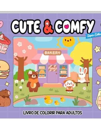 Cute & Comfy Super Extra Edição 01 - Livro de Colorir Adulto - Capa Dura Holográfica