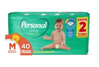 Fralda Infantil Personal Baby Protect e Sec M Mega 9x40pads Leve 40 pague 38 Unidades