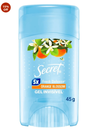 Secret Gel Invisible Desodorante Orange Blossom 45 G(A embalagem pode variar)