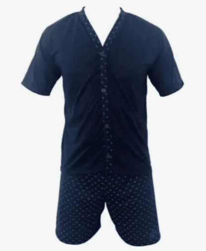 Pijama Manga Curta Aberto Com Botão Masculino Conforto