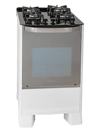 SUGGAR FOGÃO MASTER GRILL BRANCO MESA DE VIDRO 4 BOCAS TRIPLA CHAMA GRILL 110V TREMPE FERRO FUNDIDO