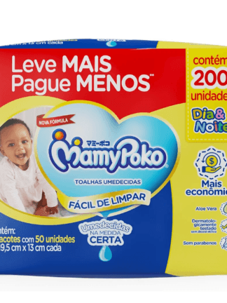 MamyPoko Lenços Umedecidos Dia&Noite 200 Unidades