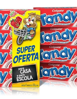Colgate Creme Dental Infantil Tandy Morangostoso 50g 4 unidades