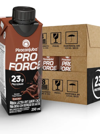 Piracanjuba ProForce 23g de Proteínas Zero Lactose Sabor Cacau - 12 Unidades de 250ml