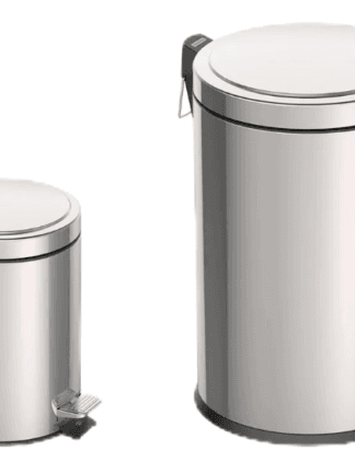 Kit de Lixeiras com Pedal Tramontina Brasil em Aço Inox com Acabamento Polido e Balde Interno 5 L + 20 L