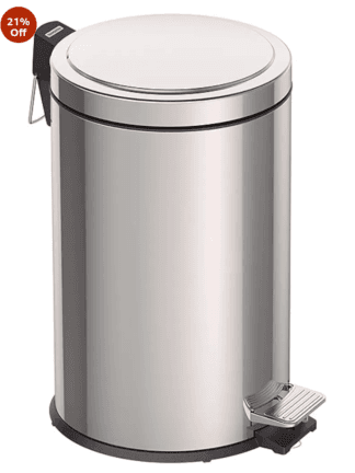 Tramontina 94538/112 - Lixeira com Pedal em Aço Inox Acabamento, 12Litros