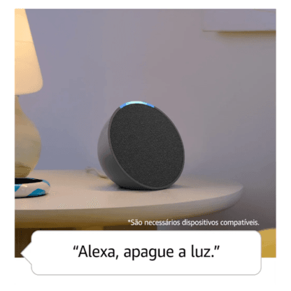 Echo Pop (Última geração) | Smart speaker compacto com som envolvente e Alexa | Cor Preta